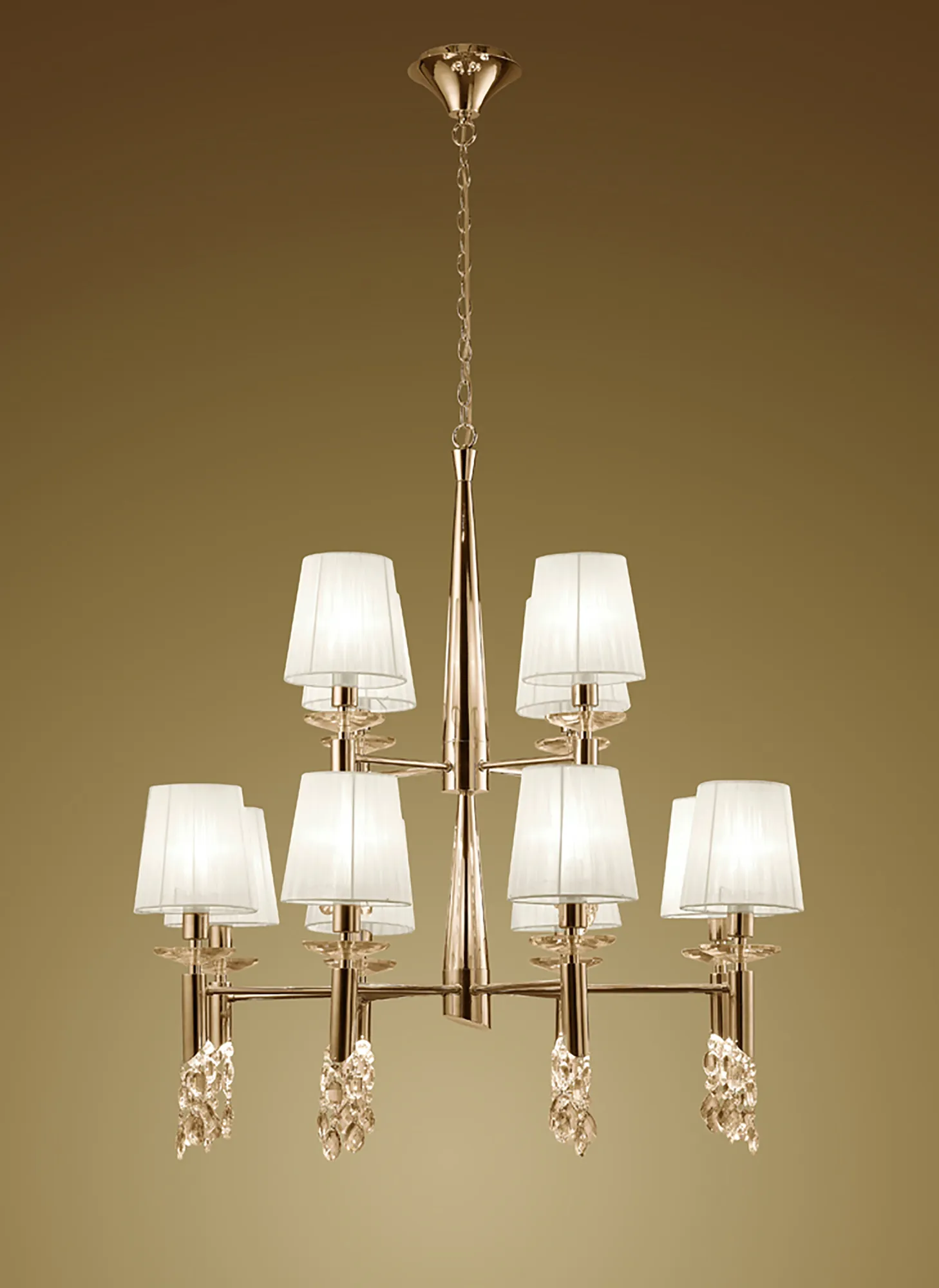 Tiffany French Gold-White Crystal Ceiling Lights Mantra Tiered Crystal Fittings Tiffany French Gold-White Crystal Ceiling Lights Mantra Tiered Crystal Fittings